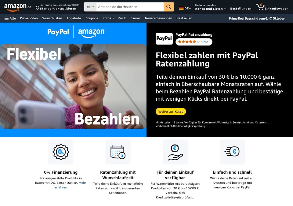 Amazon Slots: Kassenseite mit Zahlungsmethoden (Screenshot von amazonslots.com)