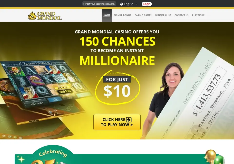 Grand Mondial: Startseite (Screenshot von grandmondial.casino)