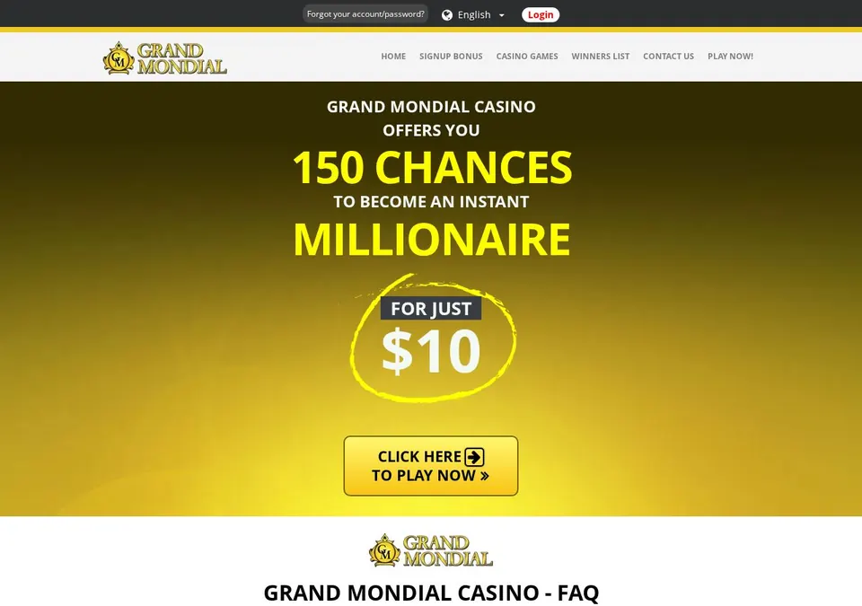 Grand Mondial: Kassenseite mit Zahlungsmethoden (Screenshot von grandmondial.casino)