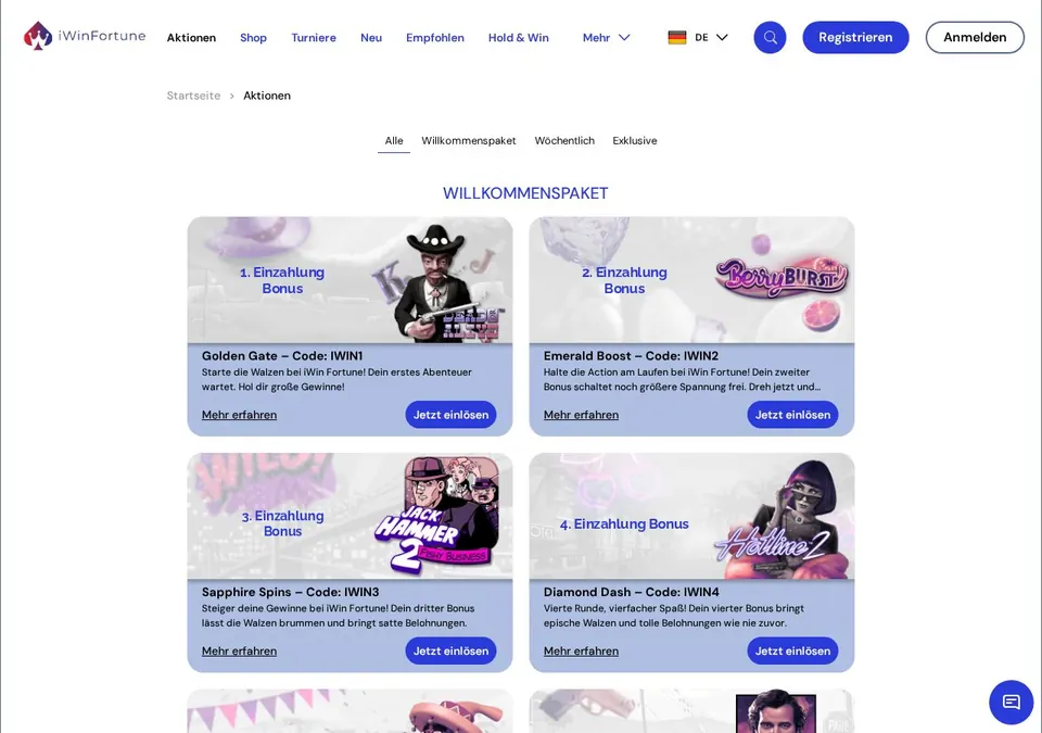 iWinFortune: Bonusseite (Screenshot von iwinfortune23.com)