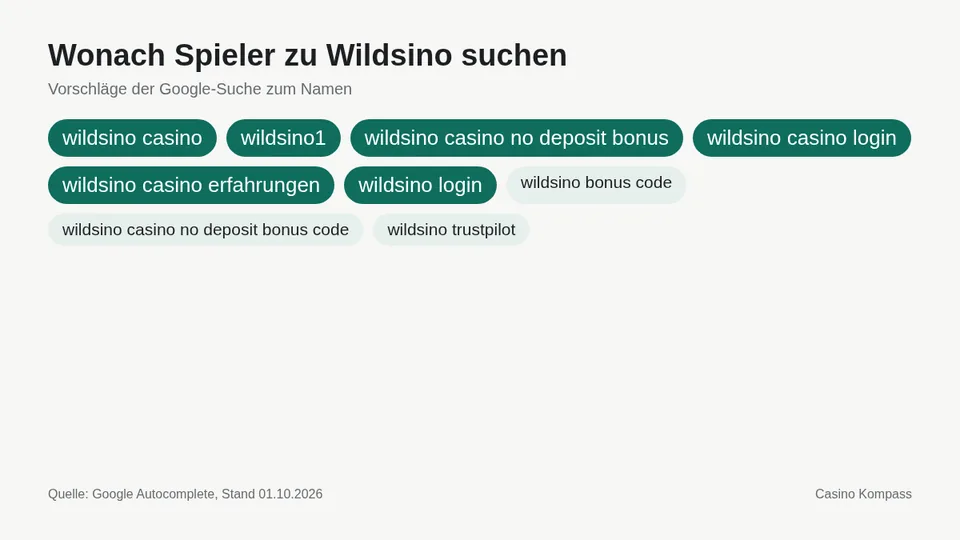 Google-Suchvorschläge zu Wildsino