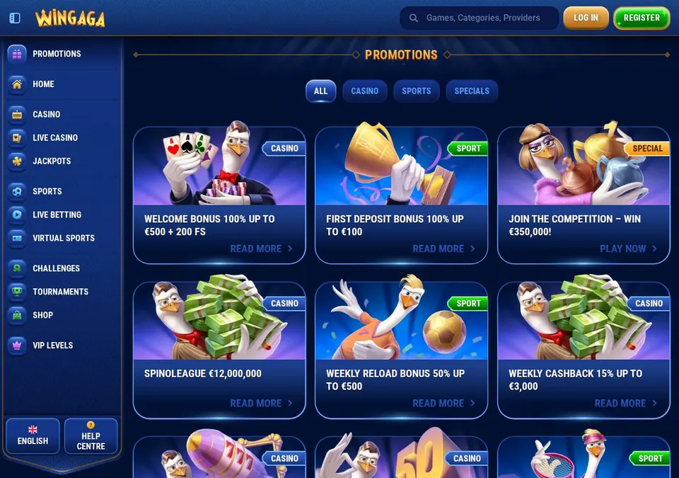 Wingaga: Bonusseite (Screenshot von wingaga.com)